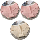 3Pcs Women's Underwear Cotton Seamless Stripes Panties Soild Color Skin- friendly Lingerie Woman Panty Low Waist M-XL Plus Size