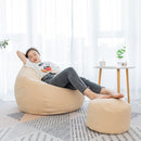 Levkme Lounger Seat Bean Bag Puff Asiento Lazy BeanBag Sofas Cover without Filler Couch Tatami Chairs Covers XF1029-15