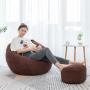 Levkme Lounger Seat Bean Bag Puff Asiento Lazy BeanBag Sofas Cover without Filler Couch Tatami Chairs Covers XF1029-15