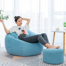 Levkme Lounger Seat Bean Bag Puff Asiento Lazy BeanBag Sofas Cover without Filler Couch Tatami Chairs Covers XF1029-15