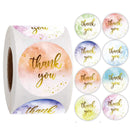 Colorful round "thank you" sticker seal label paper roll packaging decoration handmade thank you sticker 50-500pcs