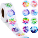 Colorful round "thank you" sticker seal label paper roll packaging decoration handmade thank you sticker 50-500pcs