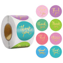 Colorful round "thank you" sticker seal label paper roll packaging decoration handmade thank you sticker 50-500pcs