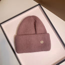 USPOP New Women's Hats Winter Thick Warm Knitted Hats Solid Color Letter M Soft Rabbit Hair Skullies Beanies
