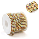 1Yard/Pack Glitter Crystal Rhinestones For Clothing Loose Flatback Sew On Rhinestone Chain AB Glass Rhinestones With Claw Z200