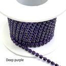 1Yard/Pack Glitter Crystal Rhinestones For Clothing Loose Flatback Sew On Rhinestone Chain AB Glass Rhinestones With Claw Z200