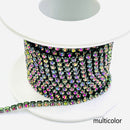 1Yard/Pack Glitter Crystal Rhinestones For Clothing Loose Flatback Sew On Rhinestone Chain AB Glass Rhinestones With Claw Z200