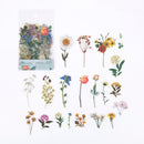 Mohamm 40sheets Plant Flowers Mini Scrapbooking Stickers Aesthetic Paper Sticker Flakes Stationary Office Accessorie Art Supplie
