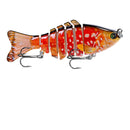 1pcs/Winter fishing gear Bionic Multi-section Swim hard bait10cm/15.5g Artificial Wobbler Rotating Trolling pike carp crank lure
