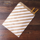 25/50/100pc Bio-degradable treat candy bag Party Favor Paper Bags Chevron Polka Dot Stripe Print Paper craft Bakery Bag