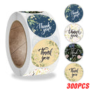 100-500pcs Thank You Round Sticker Scrapbook Envelope Seal Sticker Gift Flower Decoration Stationery Label Sticker