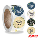 100-500pcs Thank You Round Sticker Scrapbook Envelope Seal Sticker Gift Flower Decoration Stationery Label Sticker