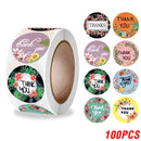 100-500pcs Thank You Round Sticker Scrapbook Envelope Seal Sticker Gift Flower Decoration Stationery Label Sticker