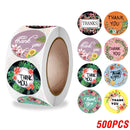 100-500pcs Thank You Round Sticker Scrapbook Envelope Seal Sticker Gift Flower Decoration Stationery Label Sticker