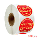 Merry Christmas Stickers Gold Stamping Christmas Label For Child Gift Decor Shop Product Packaging Stickers Label 50-500pcs