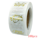Merry Christmas Stickers Gold Stamping Christmas Label For Child Gift Decor Shop Product Packaging Stickers Label 50-500pcs