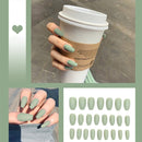 24pcs/box Full Cover fake Press on Nails Matte Yellow Pure Acrylic Frosted Ballerina acrylic for nails for Women free shipping