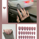 24pcs/box Full Cover fake Press on Nails Matte Yellow Pure Acrylic Frosted Ballerina acrylic for nails for Women free shipping