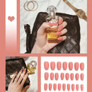 24pcs/box Full Cover fake Press on Nails Matte Yellow Pure Acrylic Frosted Ballerina acrylic for nails for Women free shipping