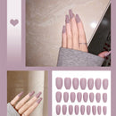 24pcs/box Full Cover fake Press on Nails Matte Yellow Pure Acrylic Frosted Ballerina acrylic for nails for Women free shipping