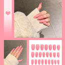 24pcs/box Full Cover fake Press on Nails Matte Yellow Pure Acrylic Frosted Ballerina acrylic for nails for Women free shipping