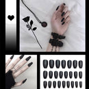 24pcs/box Full Cover fake Press on Nails Matte Yellow Pure Acrylic Frosted Ballerina acrylic for nails for Women free shipping
