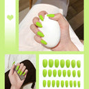 24pcs/box Full Cover fake Press on Nails Matte Yellow Pure Acrylic Frosted Ballerina acrylic for nails for Women free shipping
