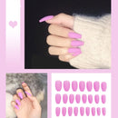 24pcs/box Full Cover fake Press on Nails Matte Yellow Pure Acrylic Frosted Ballerina acrylic for nails for Women free shipping