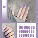 24pcs/box Full Cover fake Press on Nails Matte Yellow Pure Acrylic Frosted Ballerina acrylic for nails for Women free shipping
