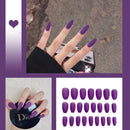 24pcs/box Full Cover fake Press on Nails Matte Yellow Pure Acrylic Frosted Ballerina acrylic for nails for Women free shipping