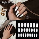 24pcs/box Full Cover fake Press on Nails Matte Yellow Pure Acrylic Frosted Ballerina acrylic for nails for Women free shipping