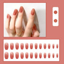 24pcs/box Full Cover fake Press on Nails Matte Yellow Pure Acrylic Frosted Ballerina acrylic for nails for Women free shipping