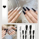24pcs/box Full Cover fake Press on Nails Matte Yellow Pure Acrylic Frosted Ballerina acrylic for nails for Women free shipping