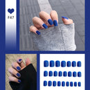 24pcs/box Full Cover fake Press on Nails Matte Yellow Pure Acrylic Frosted Ballerina acrylic for nails for Women free shipping
