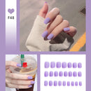 24pcs/box Full Cover fake Press on Nails Matte Yellow Pure Acrylic Frosted Ballerina acrylic for nails for Women free shipping