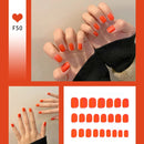 24pcs/box Full Cover fake Press on Nails Matte Yellow Pure Acrylic Frosted Ballerina acrylic for nails for Women free shipping