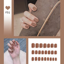 24pcs/box Full Cover fake Press on Nails Matte Yellow Pure Acrylic Frosted Ballerina acrylic for nails for Women free shipping