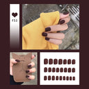 24pcs/box Full Cover fake Press on Nails Matte Yellow Pure Acrylic Frosted Ballerina acrylic for nails for Women free shipping
