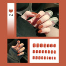24pcs/box Full Cover fake Press on Nails Matte Yellow Pure Acrylic Frosted Ballerina acrylic for nails for Women free shipping