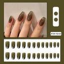 24pcs/box Full Cover fake Press on Nails Matte Yellow Pure Acrylic Frosted Ballerina acrylic for nails for Women free shipping