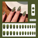 24pcs/box Full Cover fake Press on Nails Matte Yellow Pure Acrylic Frosted Ballerina acrylic for nails for Women free shipping