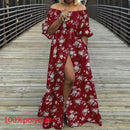 Women's Dress 2021 Celmia Autumn Sexy High Waist Maxi Robes High Split Long Sundress Three Quarter Sleeves Floor-Length Vestidos