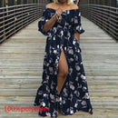 Women's Dress 2021 Celmia Autumn Sexy High Waist Maxi Robes High Split Long Sundress Three Quarter Sleeves Floor-Length Vestidos