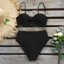 2020 Sexy Leaf Print Bikini Female Swimsuit Women Swimwear Thong Push Up Bikinis Set High Waist Swimming Suits for Bathing Suit