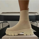2021 Autumn Winter New Couple Socks Shoes Women Thick-soled Casual Large Size Net Red Knitted Short Boots Women botas de mujer