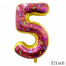 32Inch Donut Digital Foil Balloon Christmas Fruit Ice Cream Helium Balloon Birthday Party Decoration Kids Digital Balloon Showe