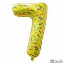 32Inch Donut Digital Foil Balloon Christmas Fruit Ice Cream Helium Balloon Birthday Party Decoration Kids Digital Balloon Showe