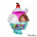 32Inch Donut Digital Foil Balloon Christmas Fruit Ice Cream Helium Balloon Birthday Party Decoration Kids Digital Balloon Showe