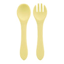 Feeding Wooden Handle Silicone Spoon For Baby Utensils Eat Soild Food Kids Training Manipulative Ability Children's Tableware