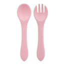 Feeding Wooden Handle Silicone Spoon For Baby Utensils Eat Soild Food Kids Training Manipulative Ability Children's Tableware
